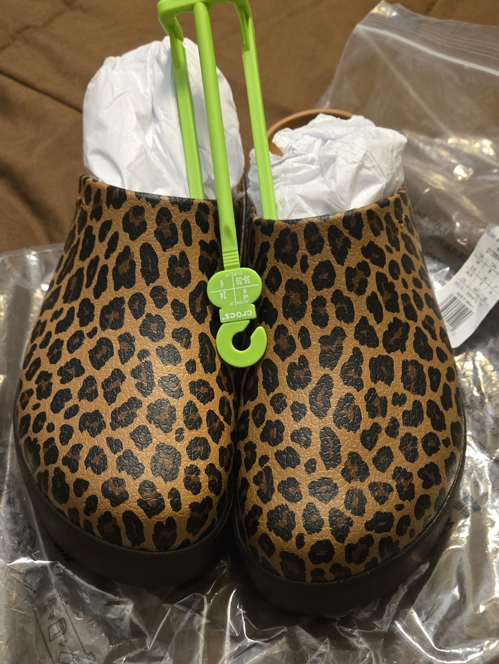 CROCS DYLAN Leopard Print Classic Clog - Brown & Black